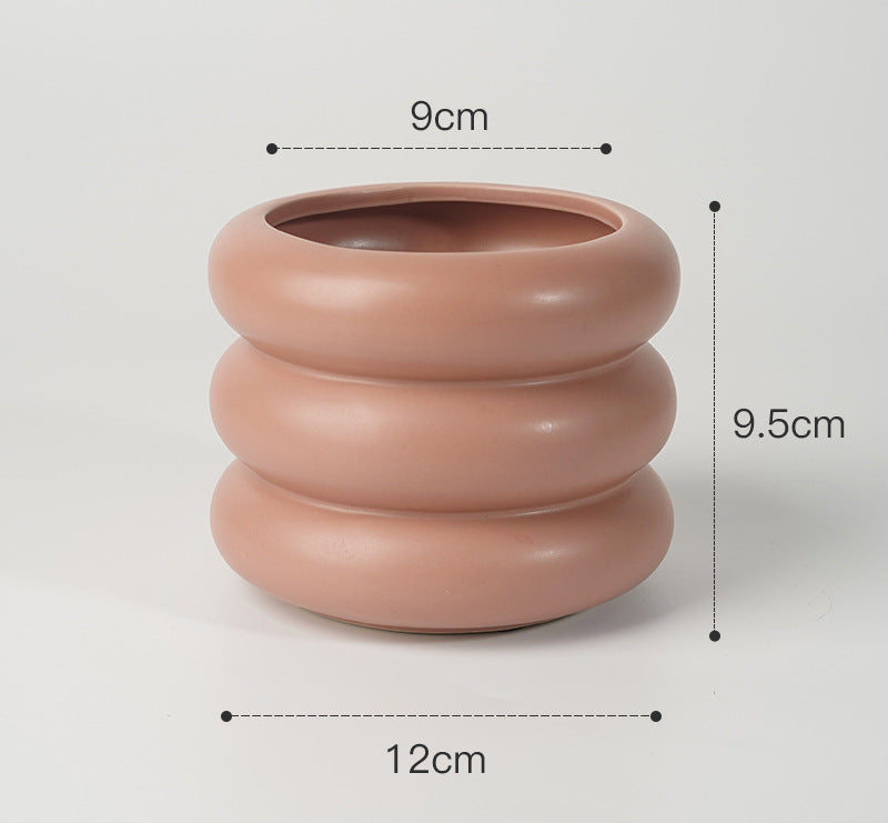 Vaso “Soft Rings” – Design Scultoreo Modern Pastel