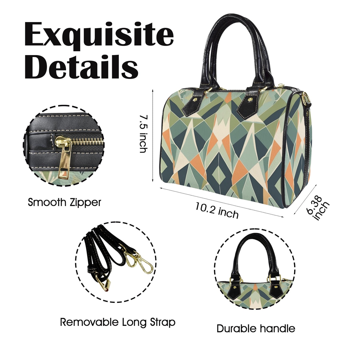 Borsa a tracolla con manici "Triangolazioni"