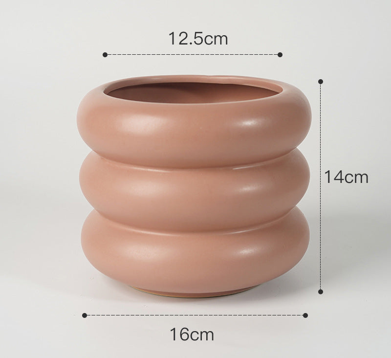 Vaso “Soft Rings” – Design Scultoreo Modern Pastel