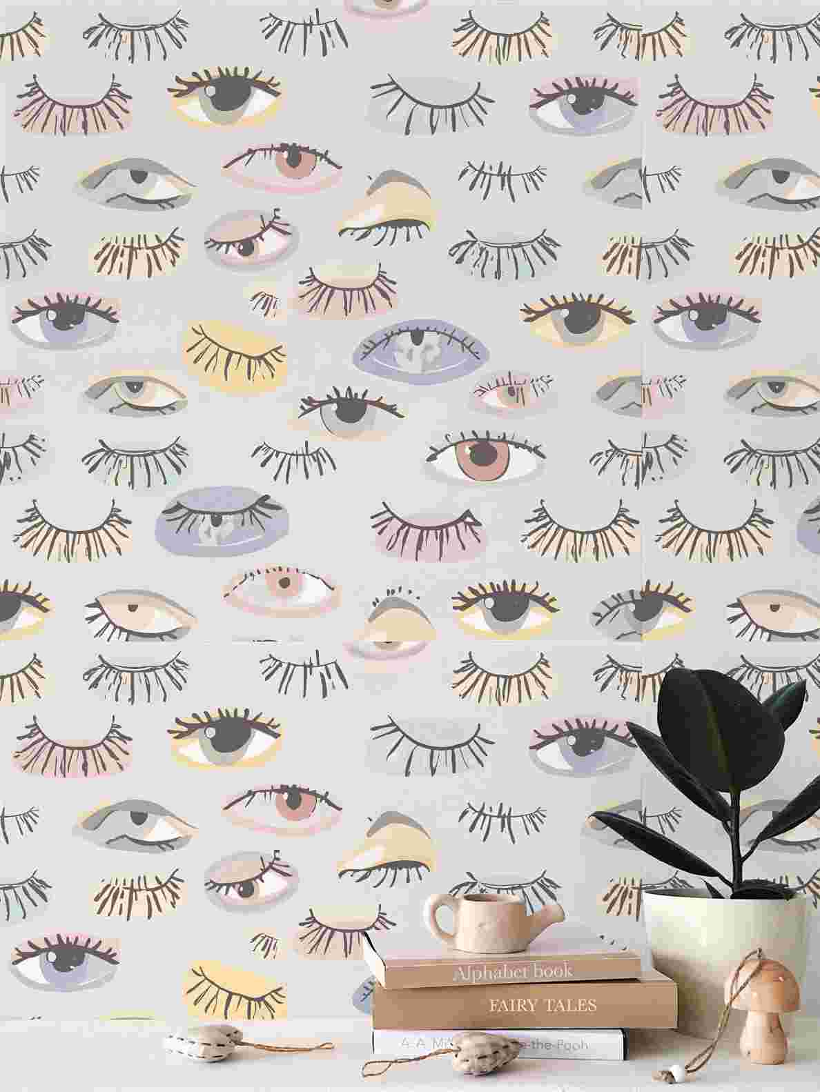 Carta da parati con motivo ripetuto "Occhi che sanno ascoltare"