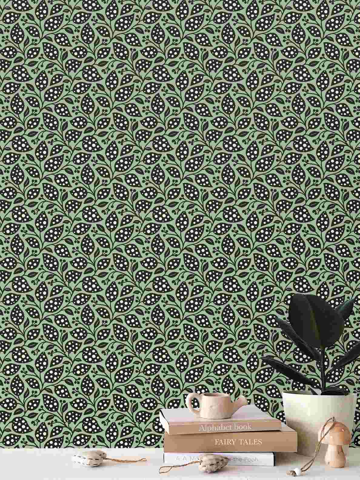 “Foglie Lunari – Repeat Pattern Wallpaper · Design FEI ADLER”
