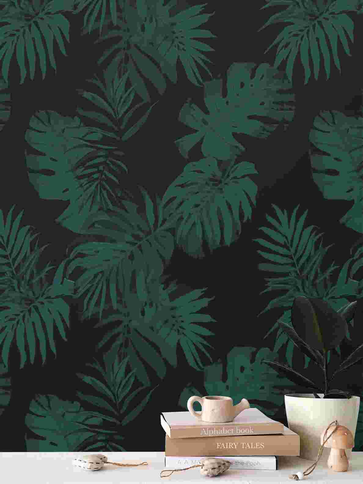 Carta da Parati con Motivo Ripetuto "Giungla della Buonanotte"