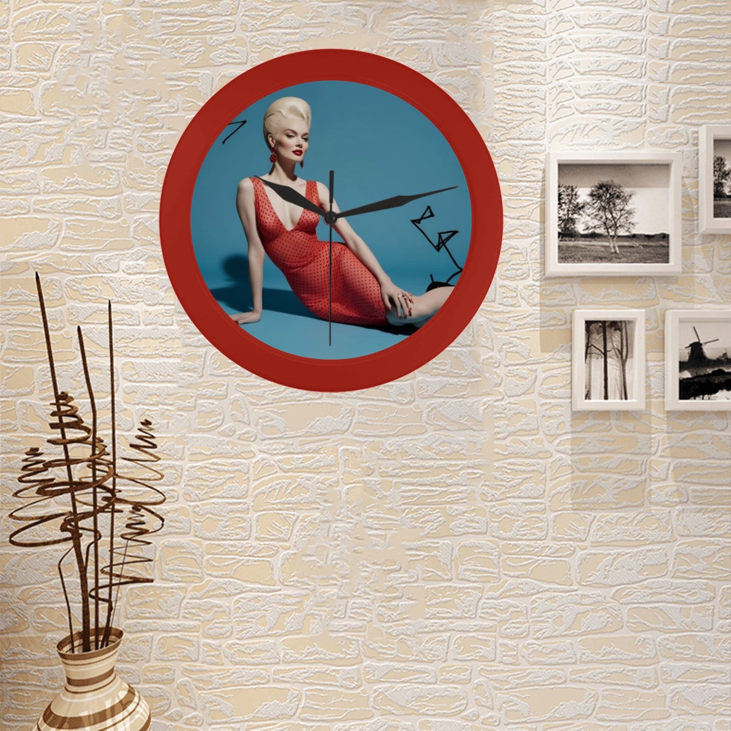 Black Plastic Wall Clock