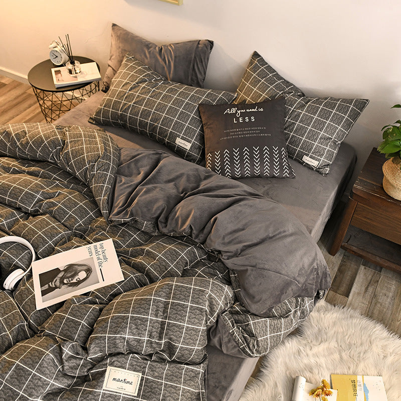 Set di lenzuola 4 pezzi, copripiumino e biancheria da letto