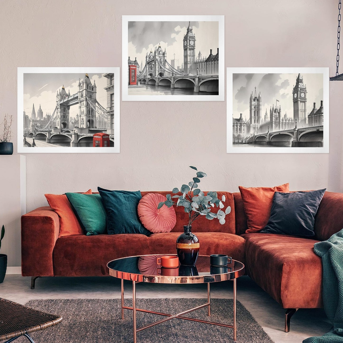 Trittico Artistico, syampa su tela "London Bridge"