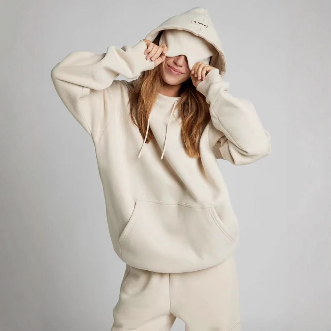 Felpa con cappuccio colorata con coulisse