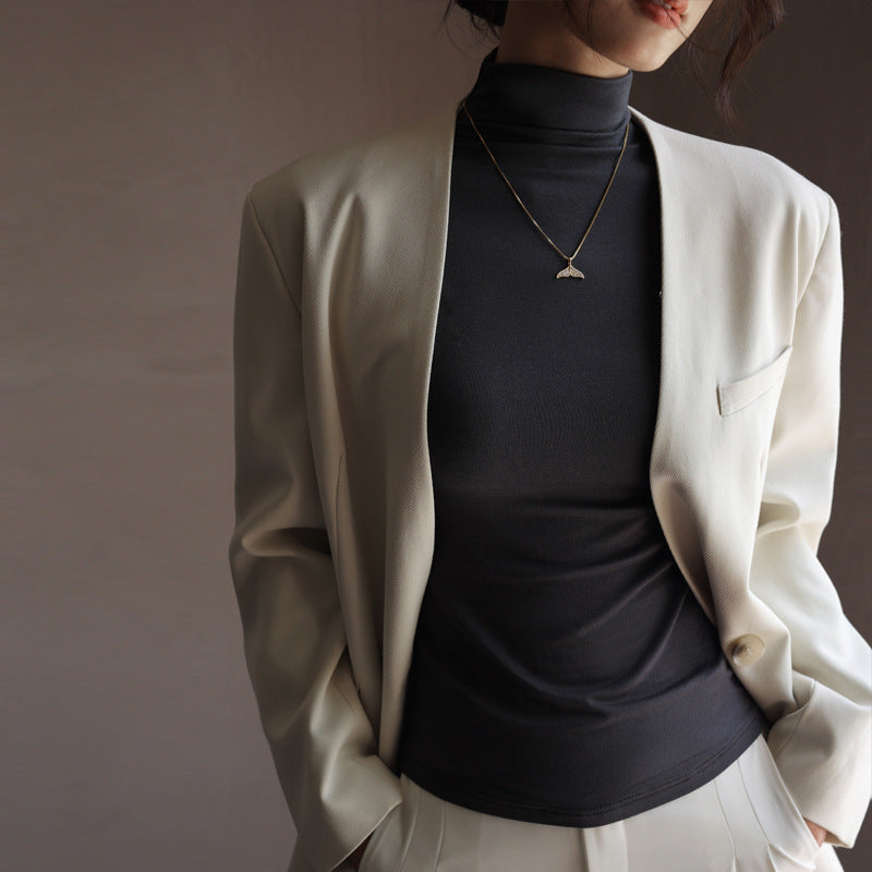 Maglietta a maniche lunghe con collo alto