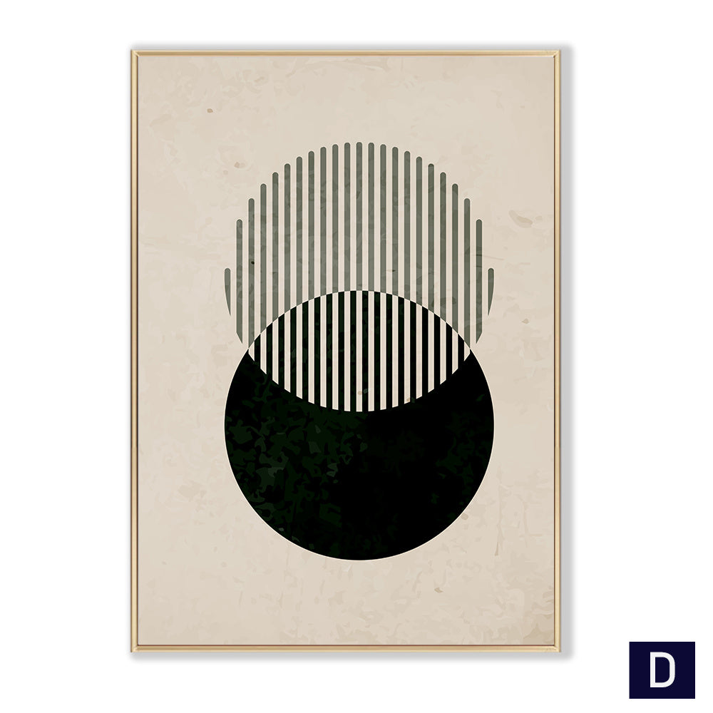 Poster vintage nero astratto, dipinto su tela