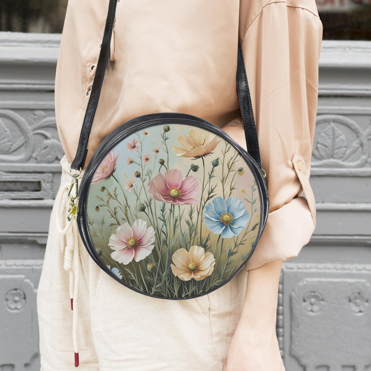 Borsa Rotonda a tracolla "Bouquet in Fiore"