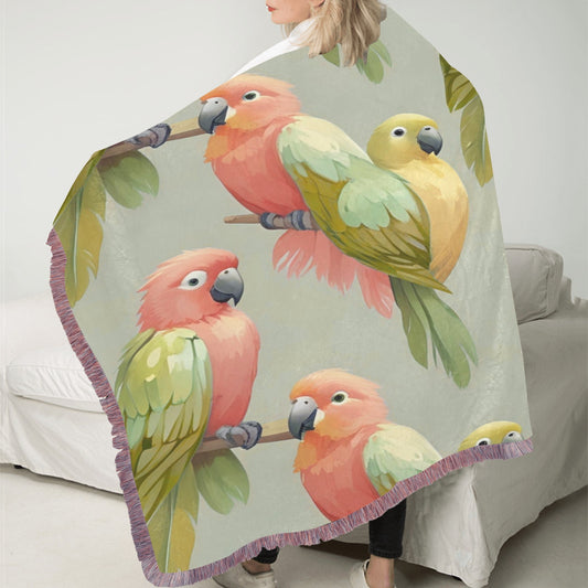Coperta con Frange "Pappagalli"