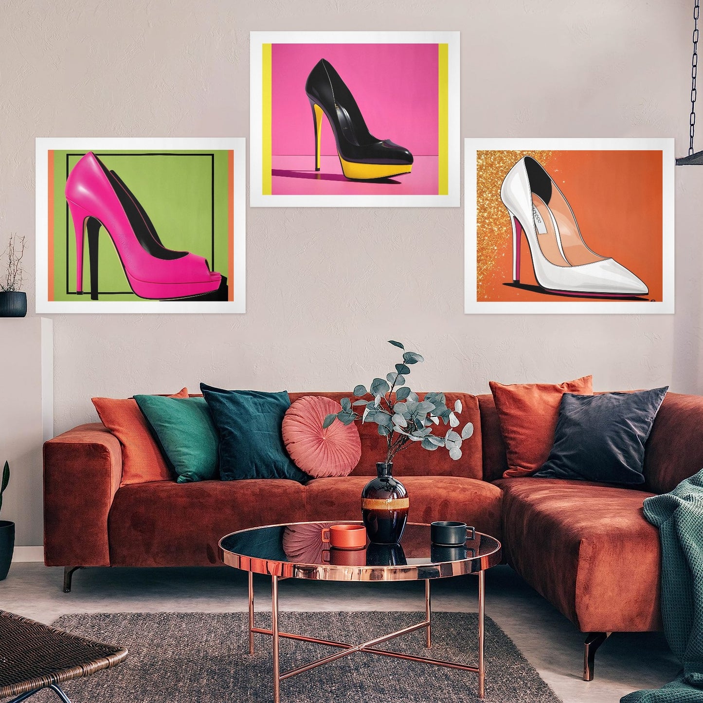 Trittico Artistico, stampa su tela "Pop Art"