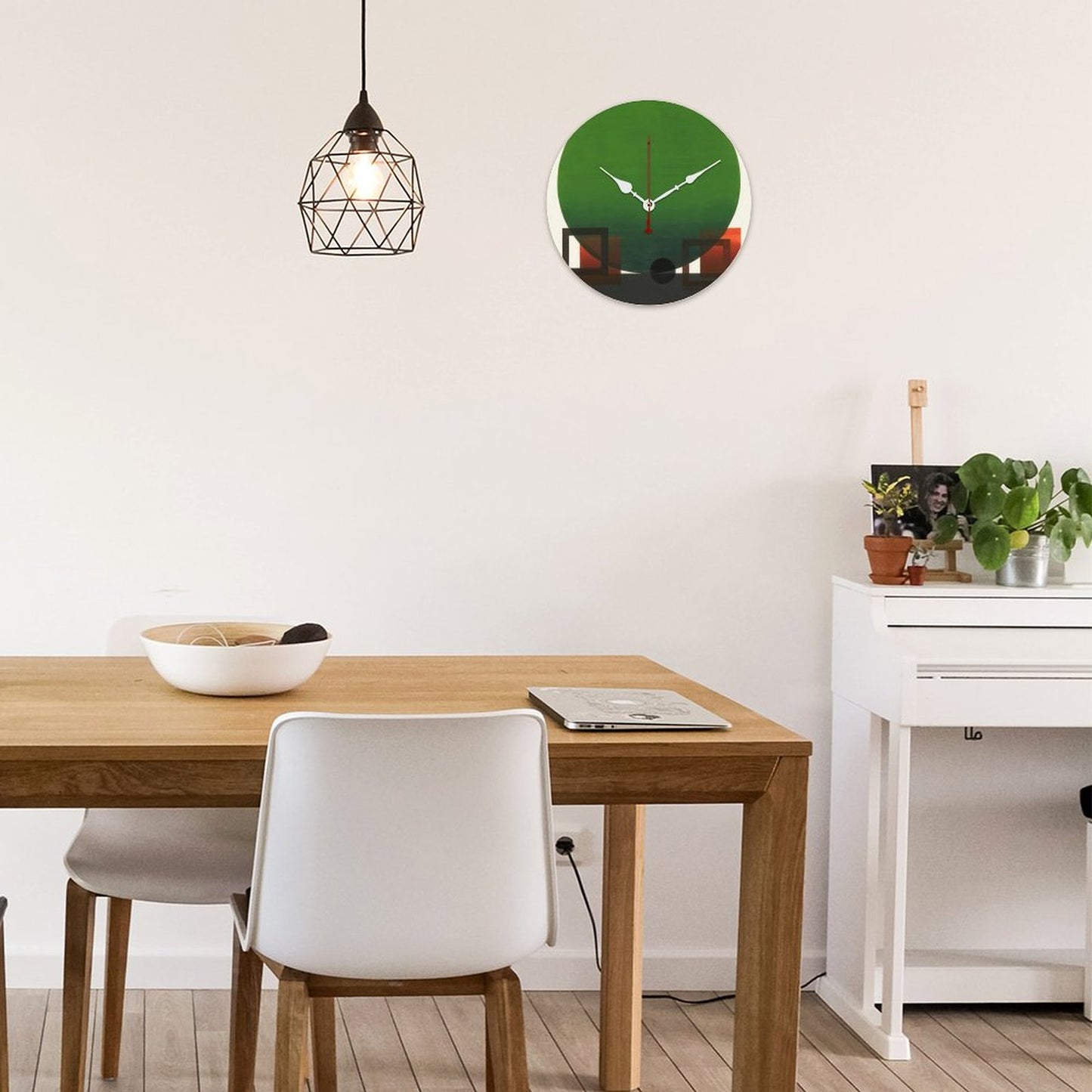 Orologio da parete in legno – Design senza scala con lancette bianche