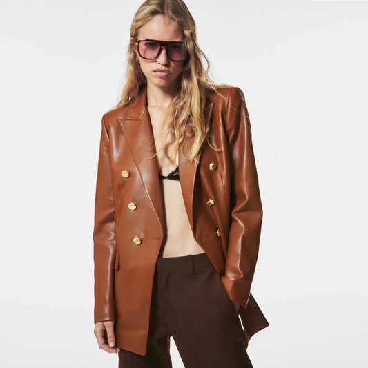 Blazer in similpelle francese