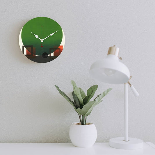 Orologio da parete in legno – Design senza scala con lancette bianche