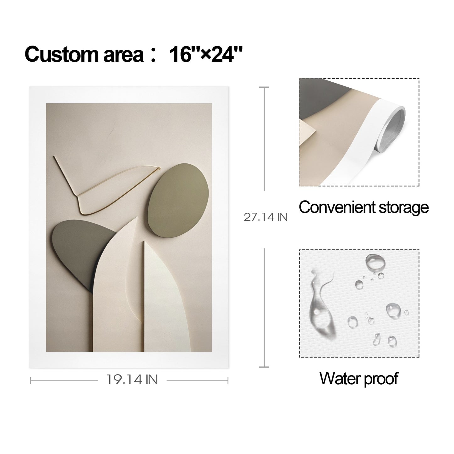 Trittico Artistico, stampa su tela "Abstract"