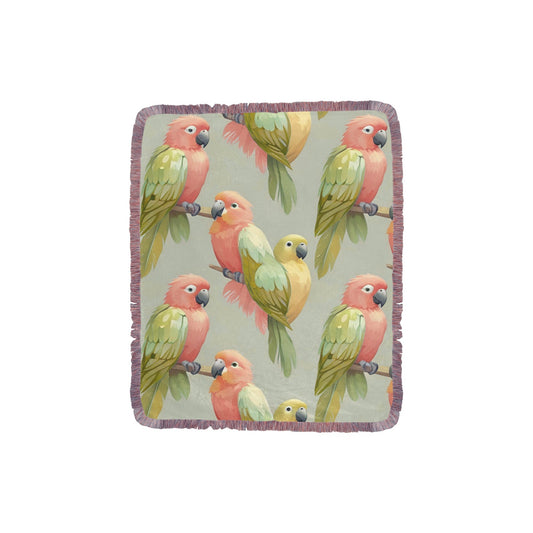 Coperta con Frange "Pappagalli"