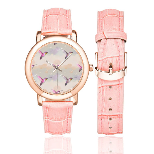 Orologio da donna con cinturino in pelle placcato oro rosa