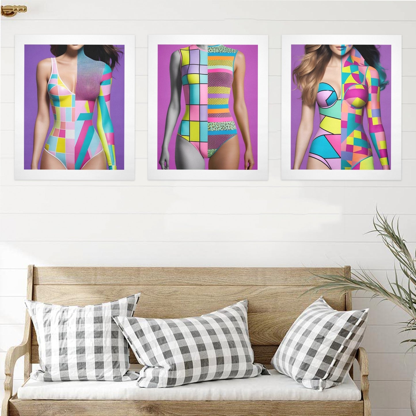 Trittico Artistico, stampe su tela "Pop Art"