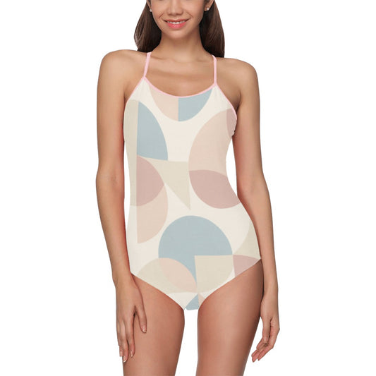 Costume da bagno intero da donna con pattern pastello