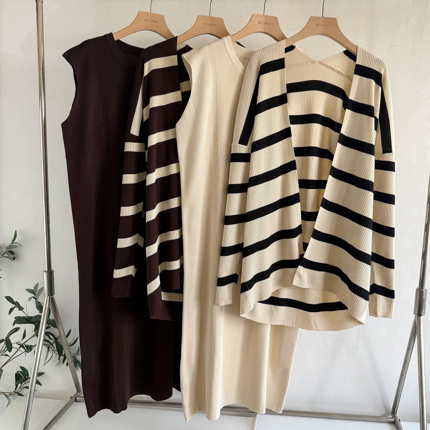 Gonna a righe larga di media lunghezza