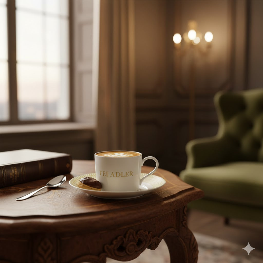 “Tazzina & Piattino Corona Dorata – FEI ADLER Royal Coffee Set”